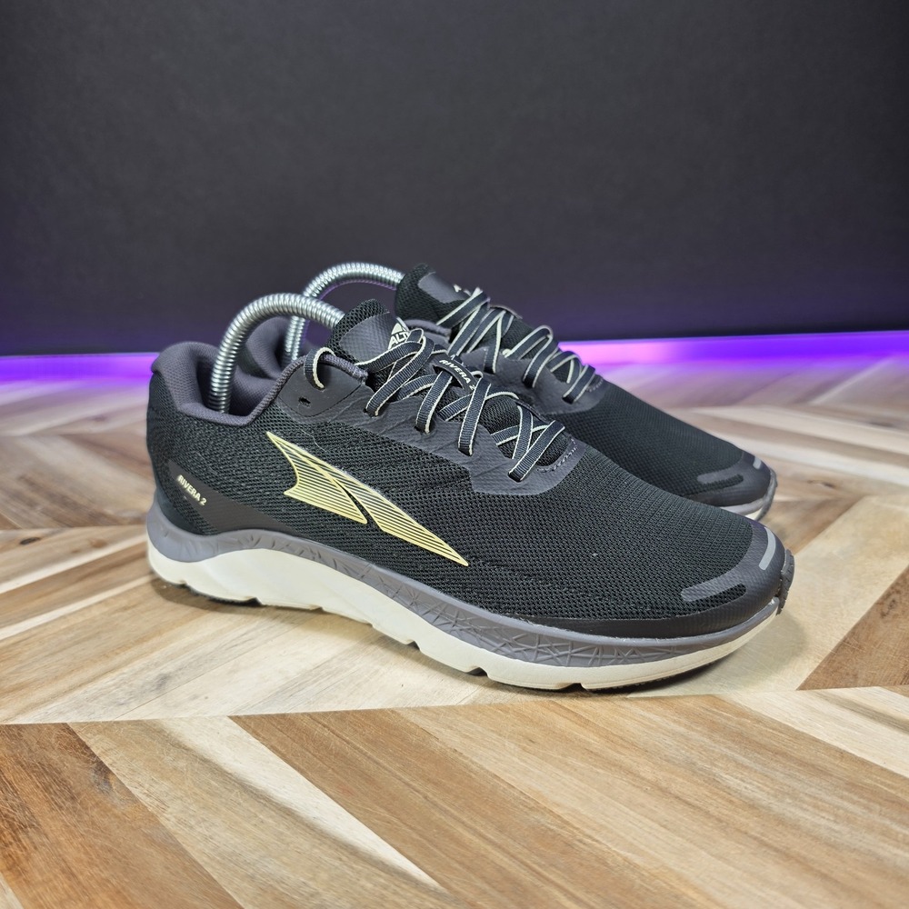 Altra Rivera 2 Men's 7 Black Green Road Running Shoes AL0A547G000 Zero Drop
